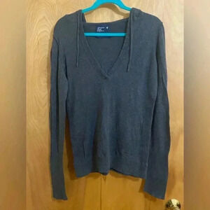 American Eagle Hooded Sweater Grey Size L EUC